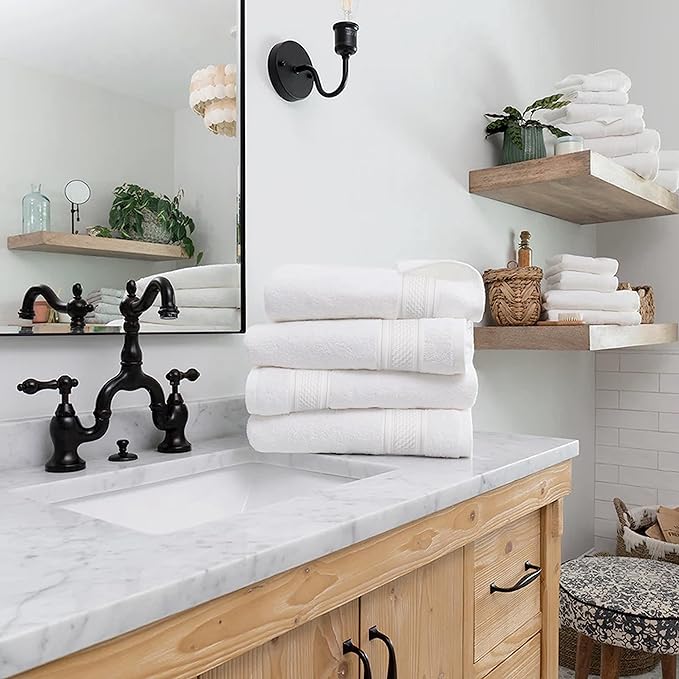 Bath Towels Set, 600 GSM & 100% Cotton, High Quality, Quick Drying, Highly Absorbent Thick and Soft Towels