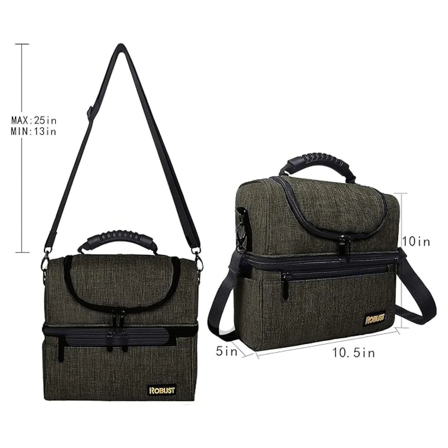 Robust Insulated Leakproof Lunch Bag with Shoulder Strap