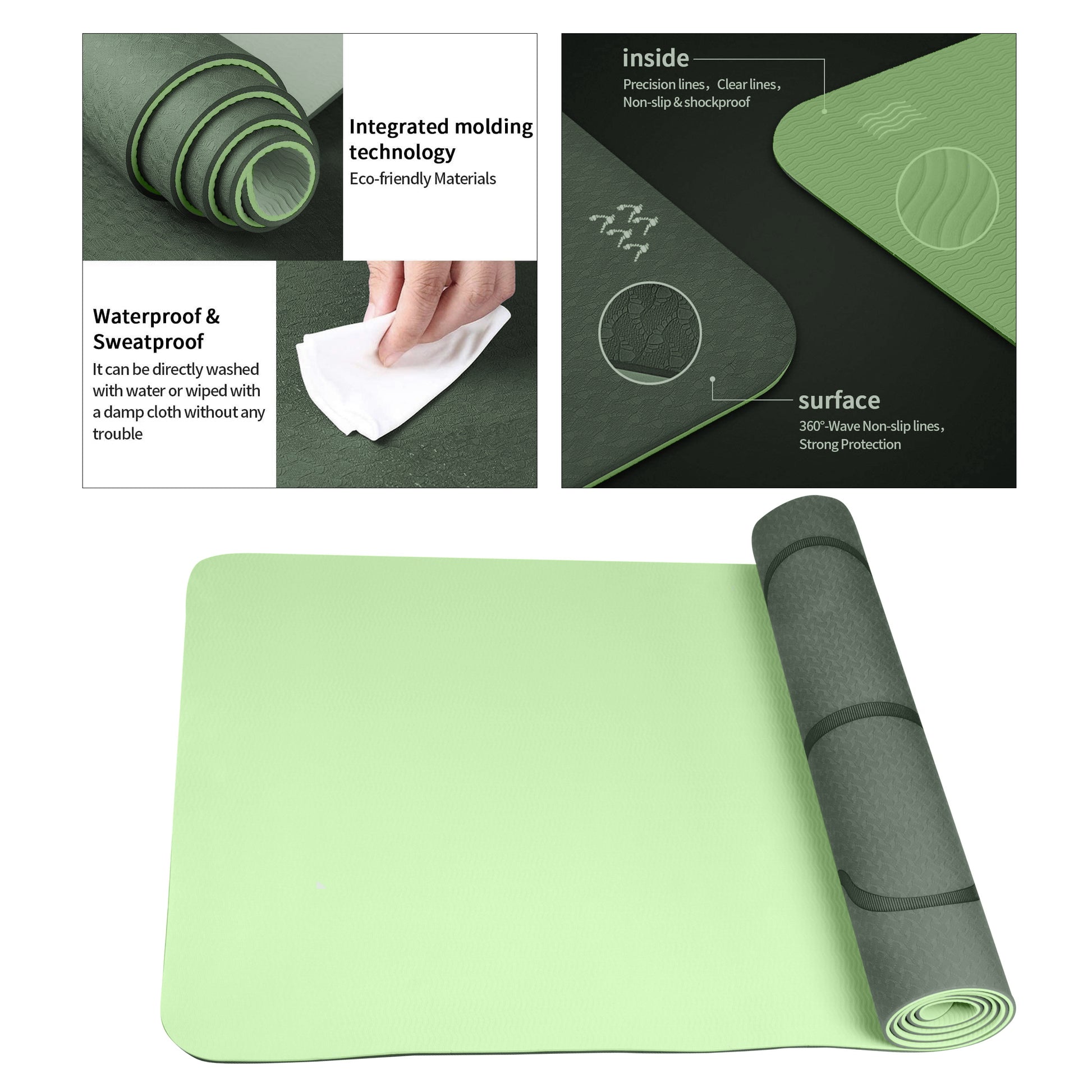 Robust TPE Yoga Mat: Double Layer Eco-Friendly Surface